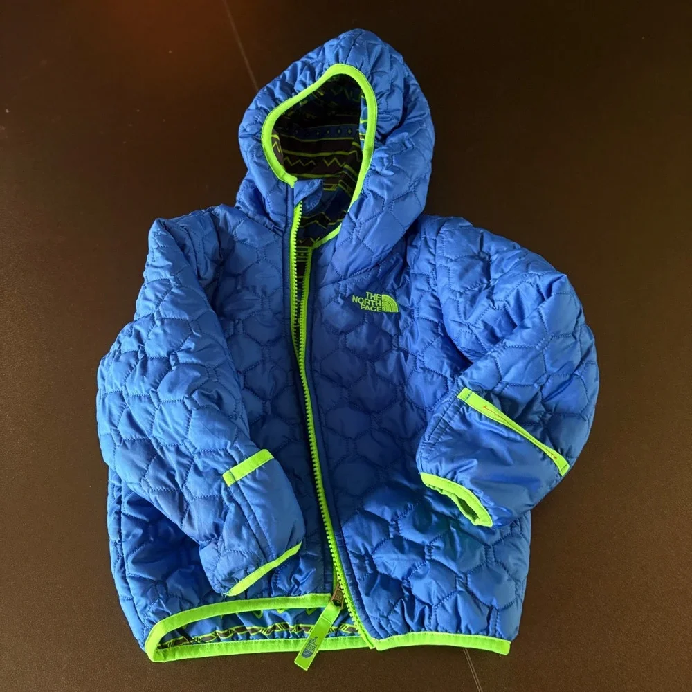 The North Face quilted hooded snow suit set reversible hoodie camping size 18-24
